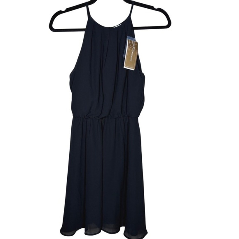 NEW Francesca's Lush Women's Halter Black Dress Open Back Size XS Formal